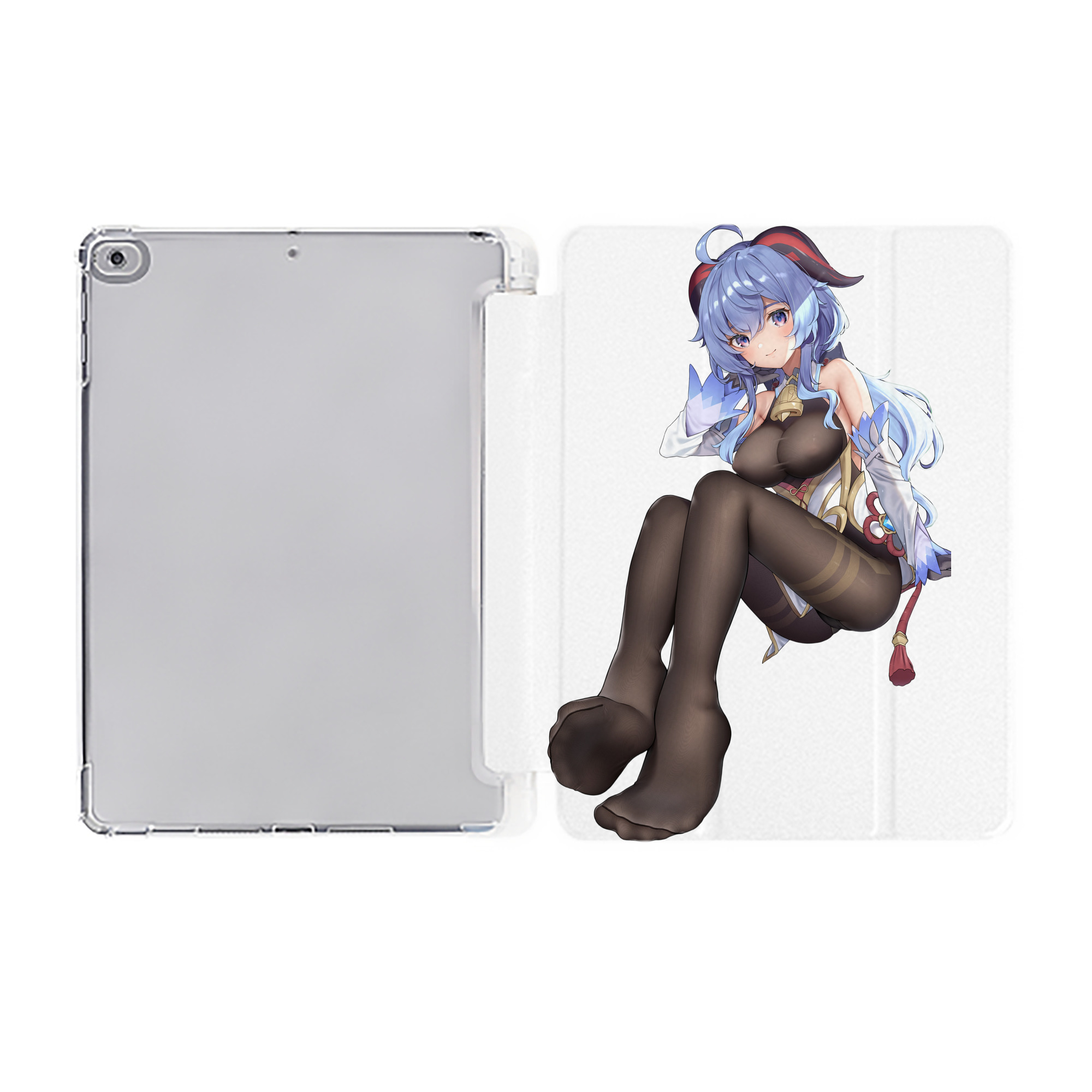 げんし神 甘雨 かんう genshin Ganyu IPad ケース ペン収納付き 三つ折りスタンド PUレザー×シリコン 対応機種9.5/10.5/10.9インチ